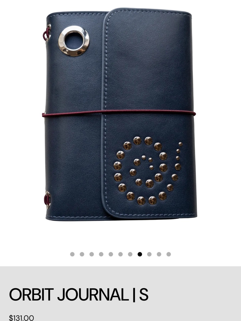 Ruby Merlot Small Orbit Leather Journal Folio in Denim